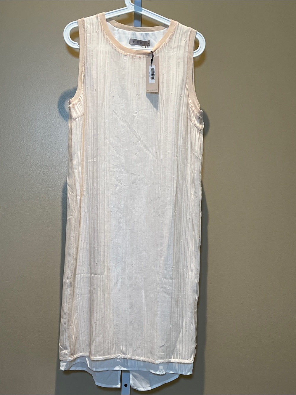 St. Studio Sleeveless Ivory Shift Dress